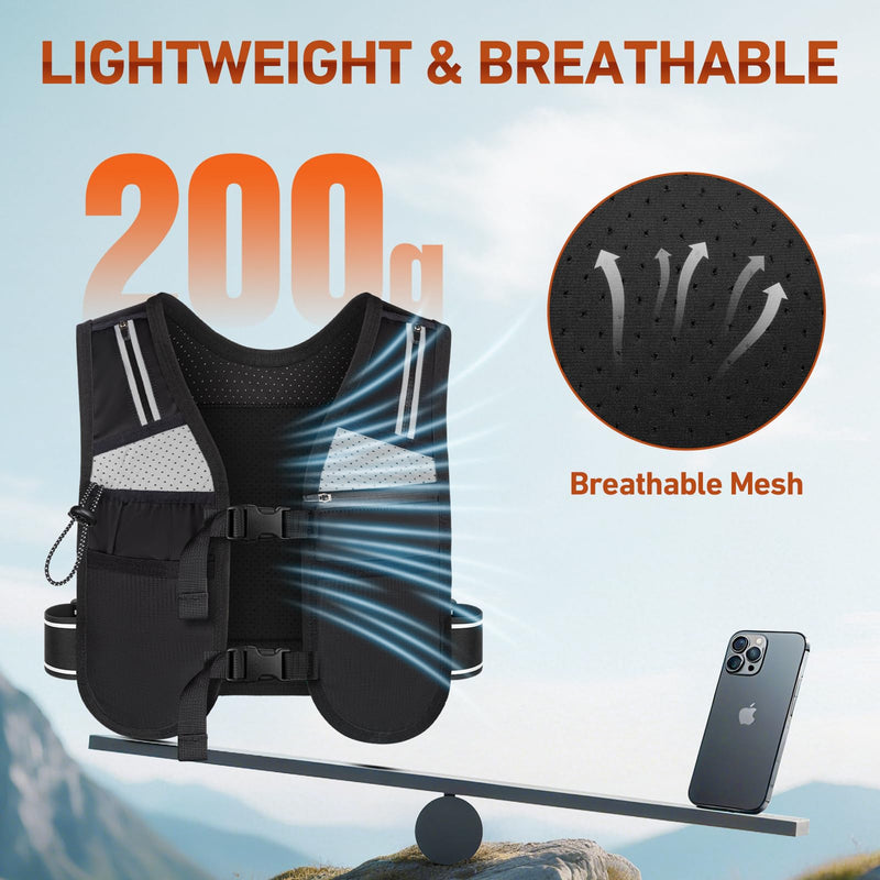 HUANLANG Running Vest for Women Men,Lightweight Hydration Runners Vest Breathable Reflective Hydration Pack for Marathon Hiking Running Trail - BeesActive Australia
