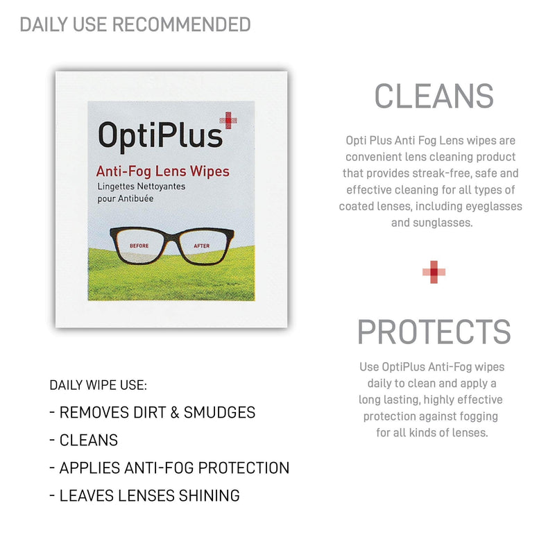 OptiPlus Anti Fog Lens Wipes l Pre-Moistened l Cleaning Wipes for Glasses, Laptops Screens, Smart Phones, Optical Lens, Goggles, and Watch Screen l Quick-Dry & Scratch-Free l Two Pack of 100 Pack 200 Count (Pack of 1) - BeesActive Australia