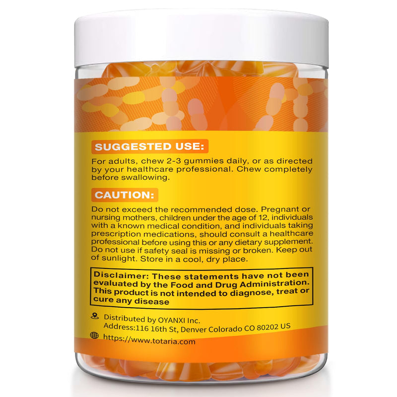 Orange Probiotic Fiber Gummies for Adults Teens, 60 Soluble Fiber Gummies | Fiber Supplement w/ Apple Cider Vinegar, Magnesium Citrate, FOS, Bacillus Coagulans, Inulin, Acacia for Digestion & Gut
