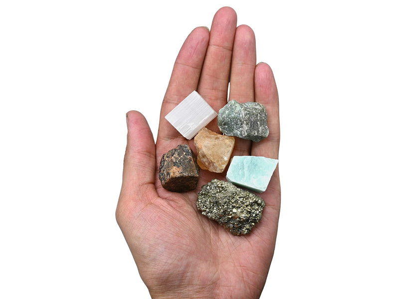Amazing Gemstone Crystals for Money and Success Manifestation, Set of 6 Citrine, Pyrite, Garnet, Selenite, Green Aventurine and Amazonite Healing Crystals and Stones Money & Success Manifestation Crystals