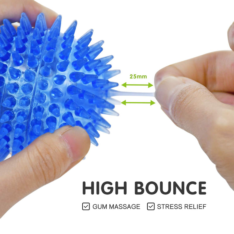 Squeaky Fetch Spike Balls TPR Toys for Pet Small Dogs Puppy Rubber 6 Pack Bright Colors Chew Teething Toys Small Set of 6 Multi - BeesActive Australia