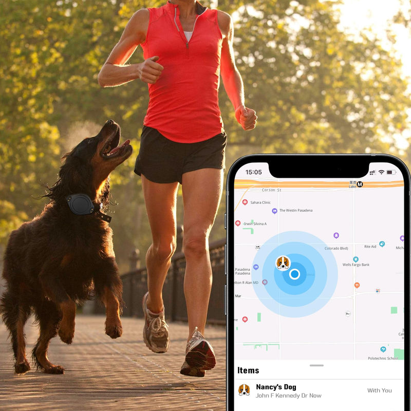 Airtag Dog Collar Holder, IP68 Waterproof Sturdy Lightweight TPU Protective Cover for Air Tag GPS Finder Tracker, Fits All Width Collars (Black B) Black B - BeesActive Australia