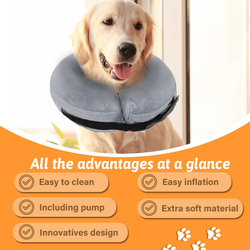 Swavitie Inflatable Neck Brace for Dogs Adjustable Comfortable Dog Collar Leak Protection Inflatable Dog Protective Collar Dog Protective Protective Collar Dog for Dogs Recovery after Operations or Wounds - BeesActive Australia