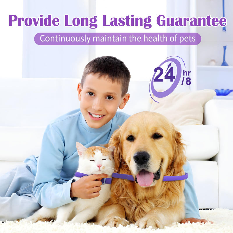 2PCS Dog Calming Collar for Cat, 62 & 38cm Anxiety Relief Adjustable Dog Calming Plug In, Reduce Stress Unwanted Behaviours for Pet Separation Thunderstorms Vet Visits Puppy Training