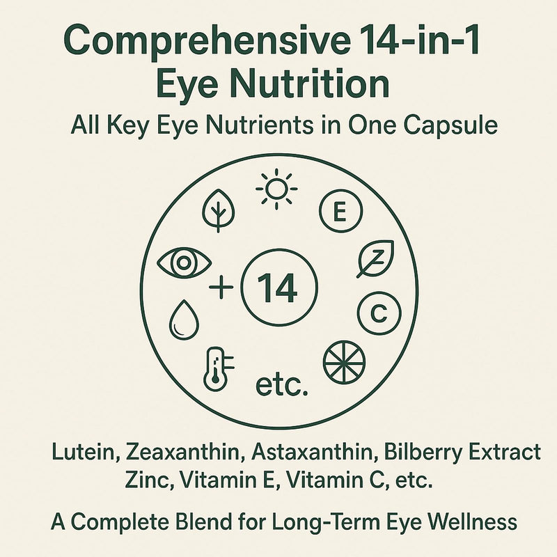 14 in 1 Advanced Eye Formula – Eye Vitamin and Mineral Supplement with Lutein, Zeaxanthin, Zinc & Bilberry Extract – Vision & Focus Support (1)