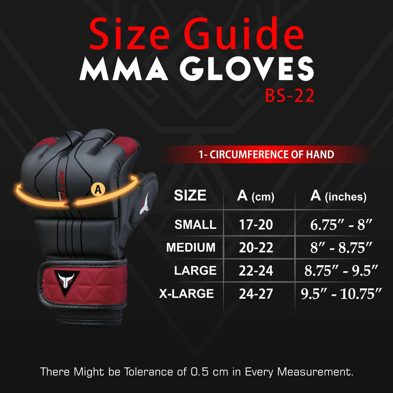 Mytra Fusion MMA Gloves with Open Ventilated Palm Sparring Gloves Kickboxing, Grappling, Training, Cage Fighting Mixed Martial Arts Gloves Black/Maroon Medium