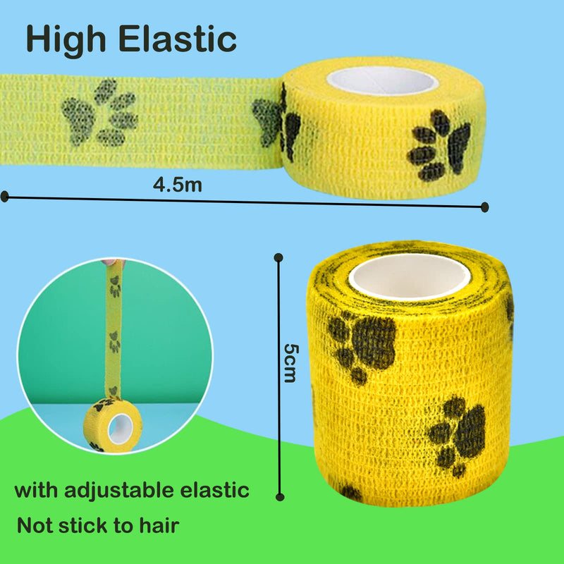 12 rolls of self-adhesive bandage, self-adhesive bandage, elastic and breathable bandage, the adhesive bandage for dogs, cats, wrists, ankle sprains and swelling (6 colors 5 cm x 4.5 m) 6 colors 5 x 4.5 - BeesActive Australia