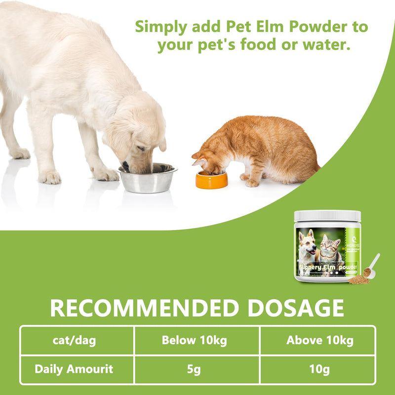 Elm Powder for Dogs and Cats 120 g, for the Relief of gastrointestinal Complaints in Pets, Promotes mucosal Repair, Promotes Nutrient Absorption