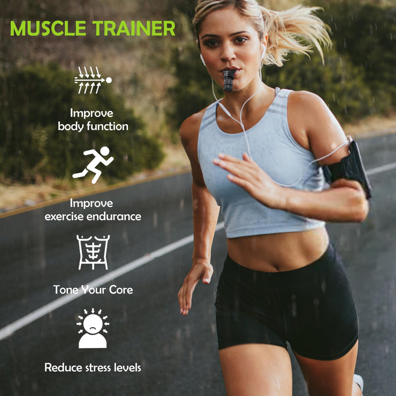 Portable Muscle Trainer, Exercise Trainer with Resistance Adjustable, Exercise Device with Variable Settings, Easy to Clean and Use, Present for Exerciser, Black/Clear - BeesActive Australia