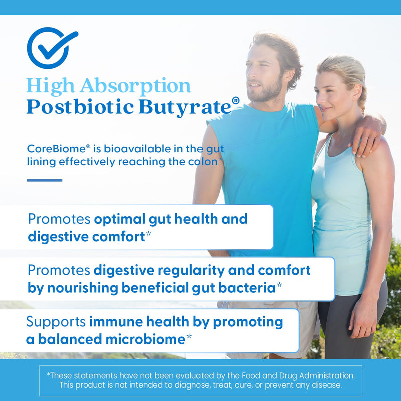 Doctor's Best High Absorption Postbiotic Butyrate Gut Health Supplement - Tributyrin 90% (as CoreBiome) 300 mg, Digestive Health Support for Men & Women, Vegan, Gluten Free - 30 Liquid Veggie Caps