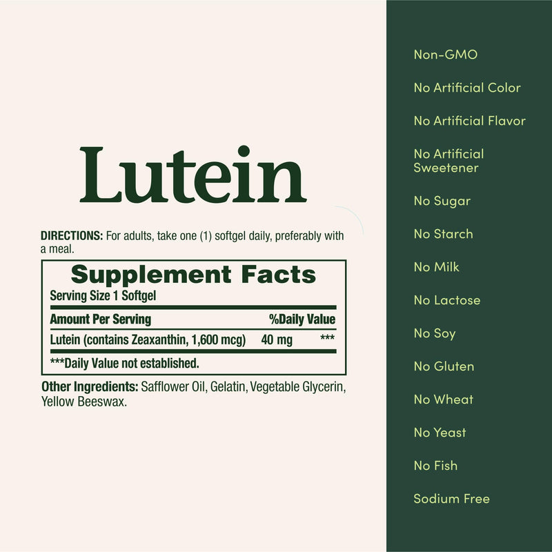 Nature's Bounty Lutein Pills, Eye Health Supplements and Vitamins, Support Vision Health, 40 mg, 30 Softgels, (Pack of 2) 30 Count (Pack of 2)
