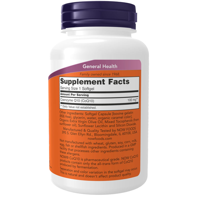 NOW Foods Supplements, CoQ10 (Coenzyme Q10) 100 mg, Pharmaceutical Grade, Cardiovascular Health*, 150 Softgels 150 Count (Pack of 1)