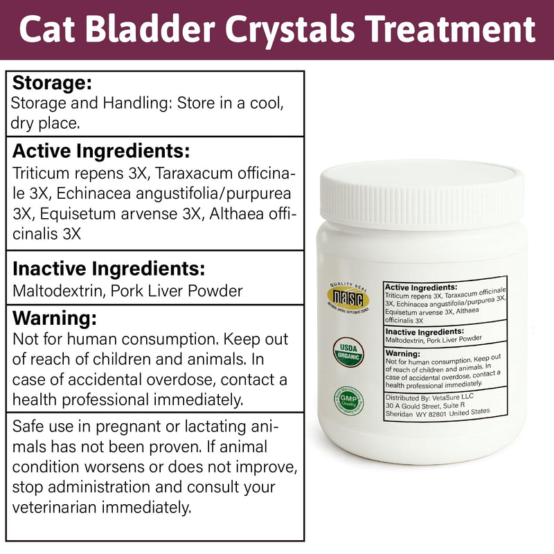 Cat Bladder Crystals Treatment, Urinary Tract Support Cat UTI Treatment, Natural Herbal Formula Supplement for Dogs, Homeopathy Powder Formula, 100g
