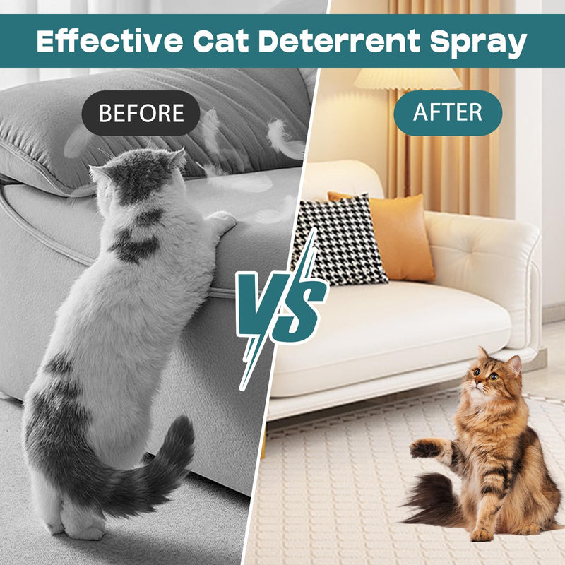 Cat Deterrent Spray Indoor, Cat Repellent Indoor for Cat and Kitten, Cat Scratch Deterrent Training Aid for Furniture, Sofas, Rugs, Curtains, Plants, Cat Deterrent Indoor and Outdoor (5.07FL OZ) Green1 - BeesActive Australia