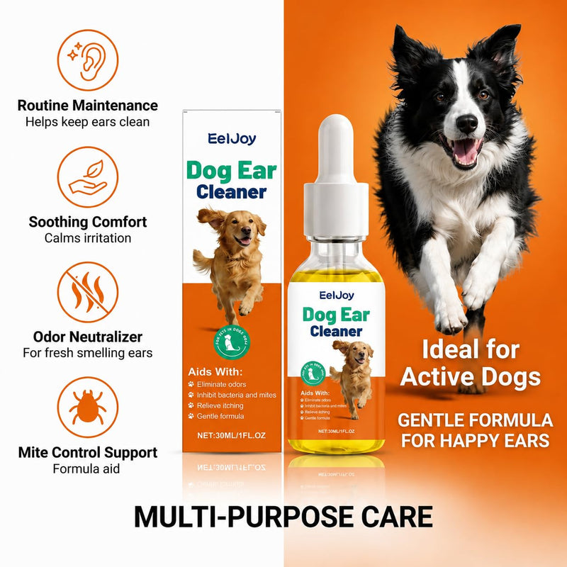 Dog Ear Cleaner for Dogs, Gentle Ear Cleaning Solution, Dog Ear Wash for Routine Ear Hygiene, Ear Cleaner for Dogs, Dog Ear Drops Style Applicator, Helps Remove Build-Up and Refresh Ears, 1 Fl Oz