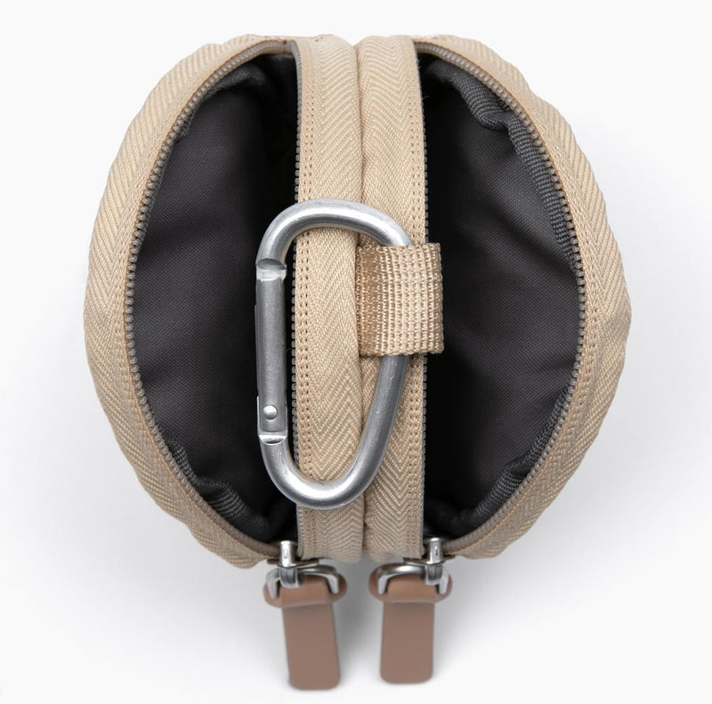 Snackpack Double Insulated Dog Treat Pouch - Holds 1.5 Cups - Dog Training and Walks Snack Bag, Two Pockets for Dry or Wet Treats, Attaches to Leash, Belt, or Bag - Checkerboard Tan Checkerboard - BeesActive Australia