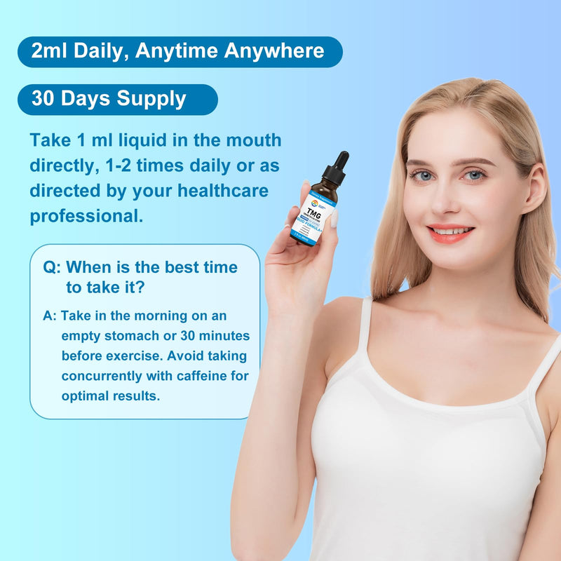 7c TMG Liquid Supplement 1000 mg with Vitamin C, E, B6, B12-2 fl oz | Trimethylglycine betaine for methylation, homocysteine metabolism, liver and energy, vegan, non-GMO, gluten-free