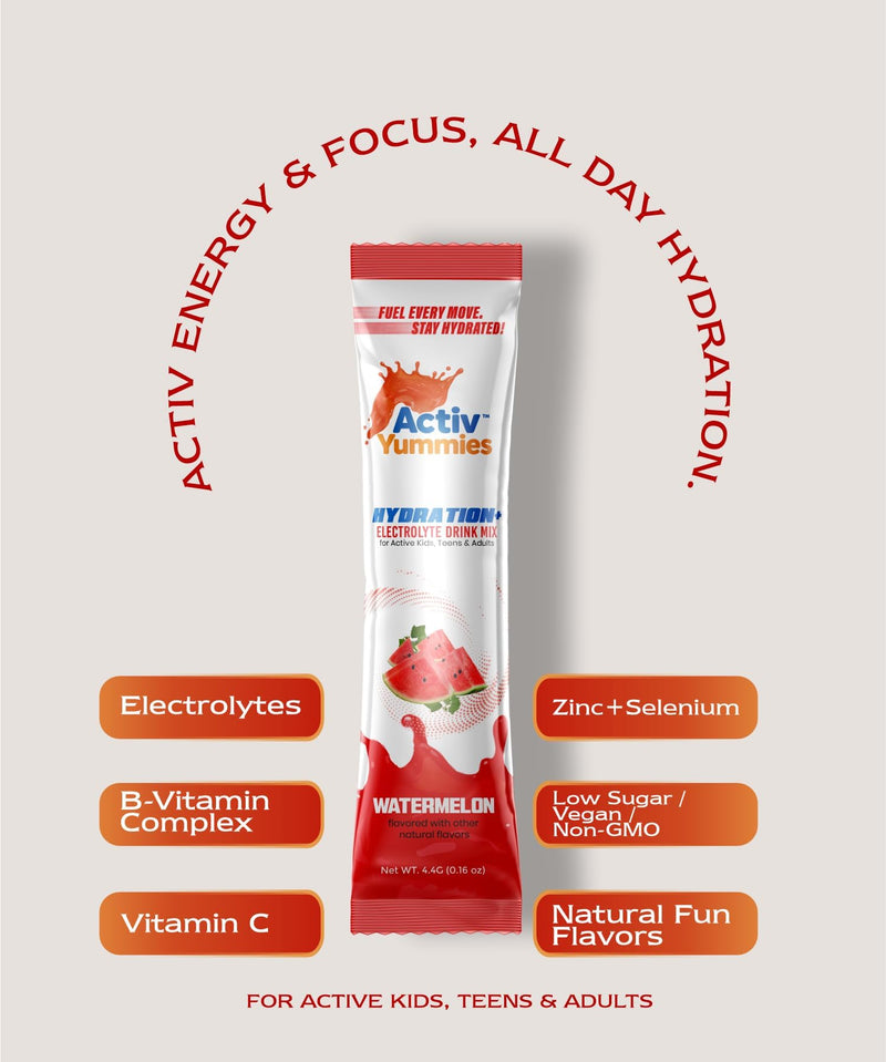 Hydration+ Electrolyte Drink Mix Variety, 24 Stickpacks, with Vitamin C, Zinc & Selenium, Antioxidant, Energy, Muscle Recovery & Focus Support, Keto, Gluten Free, Vegan, Non-GMO