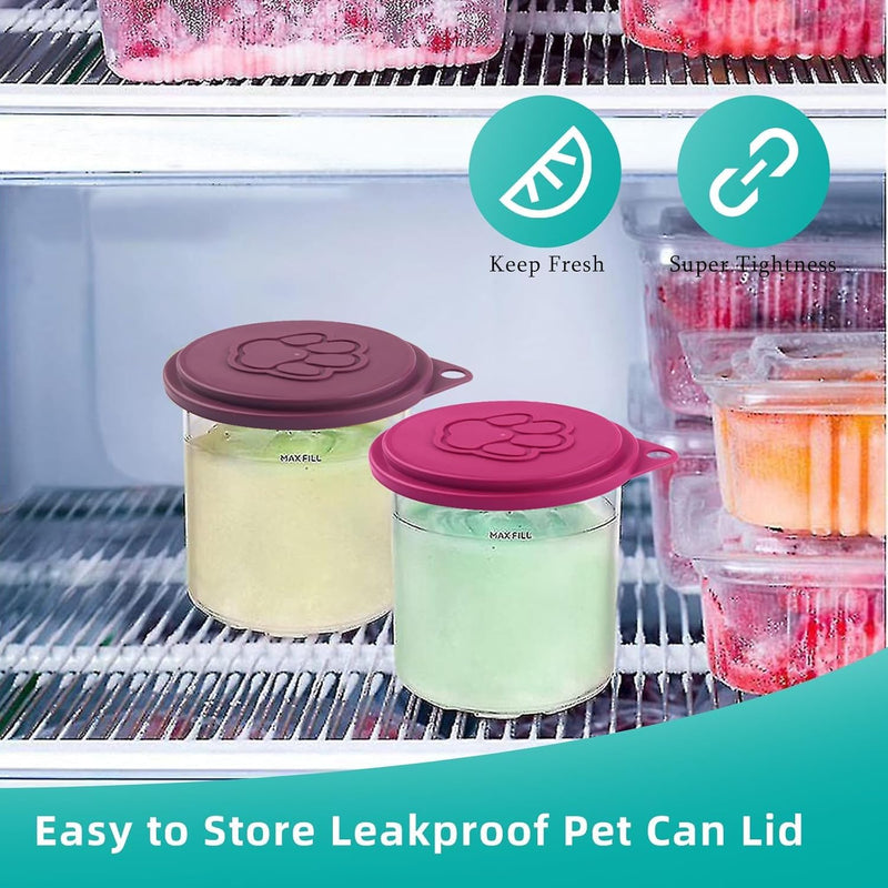 6PCS Pet Food Can Cover & Pet Food Can Covers, Dog Can Cover Cute Cat Dog Food Can Lids for Pet Food Storage, Dog Cat Food Can Lid Covers for Pet Food Storage (Yellow Purple Pink) ﻿ - BeesActive Australia
