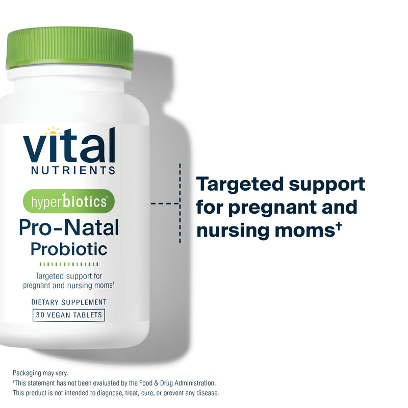 Hyperbiotics Vital Nutrients Pro-Natal Prenatal Probiotics for Women | Support for Occasional Nausea, Bloating, and Gas | Vegan Pregnancy Probiotic for Women | Gluten, Dairy, Soy Free | 30 Tablets