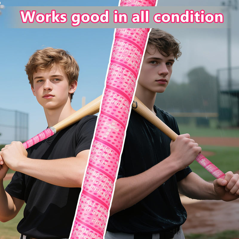 Eyourlife 2/4 Pack Baseball Bat Grip Bat Wraps for Baseball Lifestyle Softball Gifts Pro Feel Non-Slip Elite Batting Grip for Bats Players Pink PHILIPPIANS 4:13 - BeesActive Australia