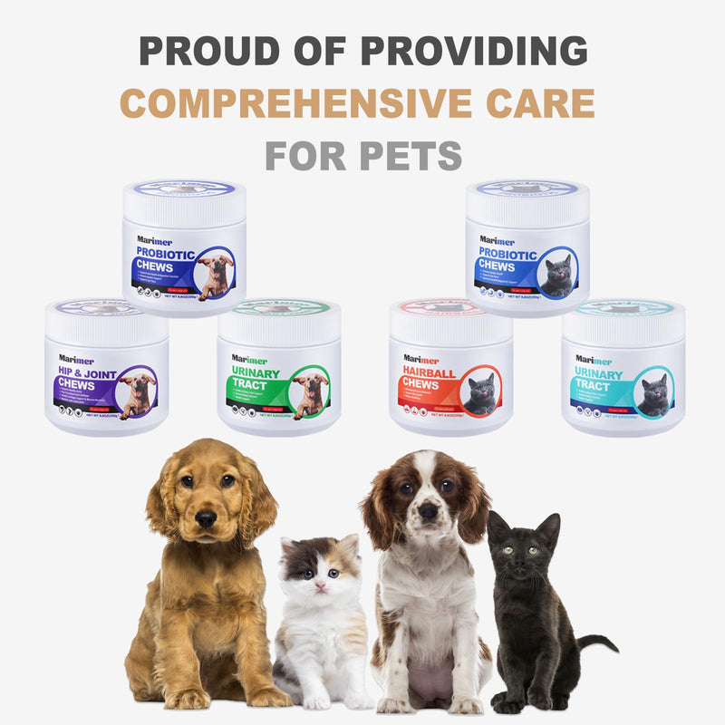 MARIMER Urinary Tract Support for Cats – Cranberry, D-Mannose & Marshmallow Root – Soft Chews for Bladder & Kidney Health – Chicken Flavor – 100 Chews
