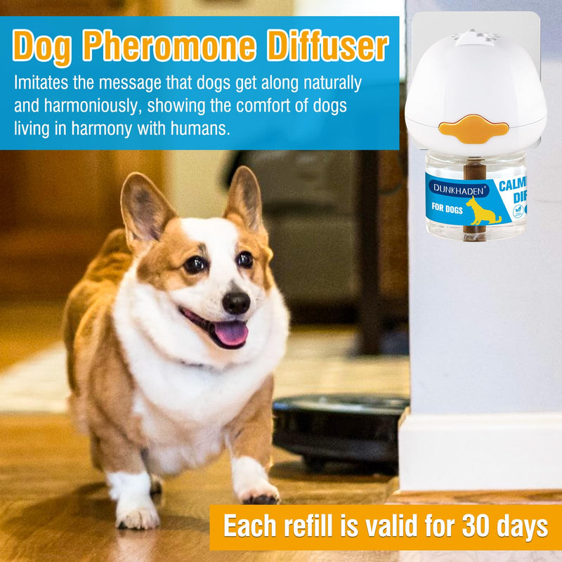 Dog Calming Pheromone Diffuser for Relief Anxiety, Reducing Barking, Attacks and Combating Stress & 3 in 1 Calming Diffuser for Dogs 48ML 2 Refills Fit All Dogs - PawsPlanet Australia