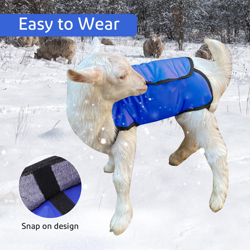2 Pack Blue Goat Blanket for Winter Goat Coat Cold Weather Waterproof Windproof Goat Jacket Blanket to Keep Goat Warm Lamb Coat with Straps Thickened Belly Protection - BeesActive Australia