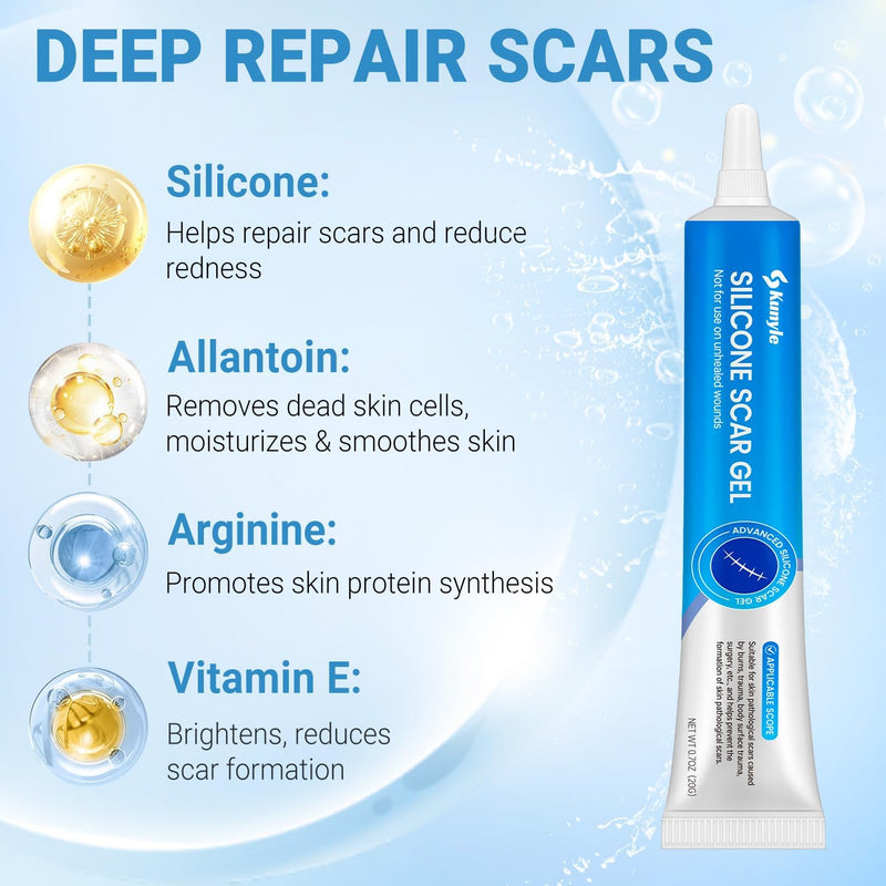 Silicone Scar Gel, Scar Cream, Advanced Scar Stick for Surgical Scars, Stretch Marks, Keloid Bump Removal, Old and New Scars 0.70oz (20g) 0.7 Ounce