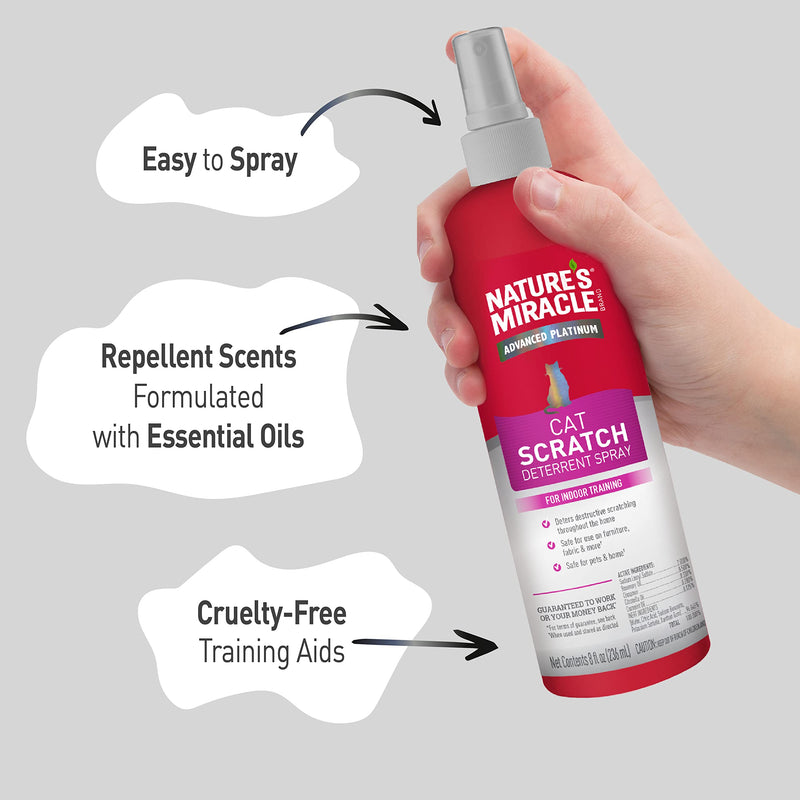 Nature's Miracle Advanced Platinum Cat Scratch Deterrent Spray, 8 Ounces, Discourages Destructive Scratching New Formula - 8oz - BeesActive Australia