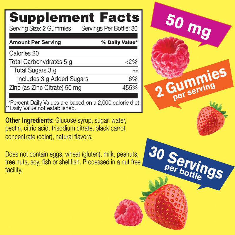 WellYeah Zinc Gummies 50 mg - Supports Healthy Immune Function and Antioxidant Health - Natural Berry Flavor - Gluten-Free, GMO-Free - Chewable Gummy Dietary Supplement - 60 Gummies 60 Count (Pack of 1)