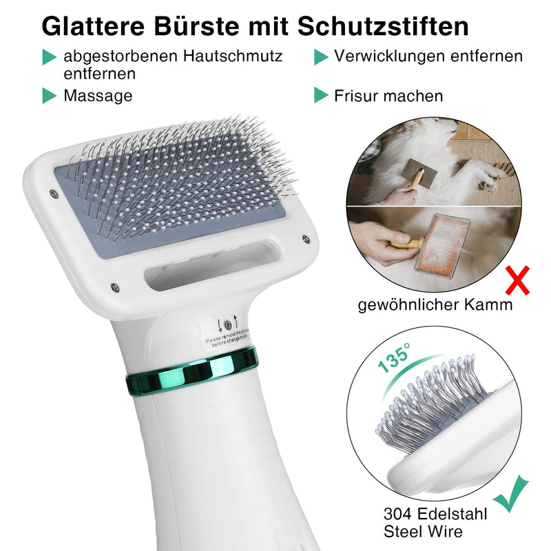 Ownpets dog hair dryer with fur comb, 2 in 1 pet hair dryer brush, dog dryer, temperature adjustable (2 levels 40 or 60℃), animal hair dryer for dogs, cats or other pets, 300W - BeesActive Australia