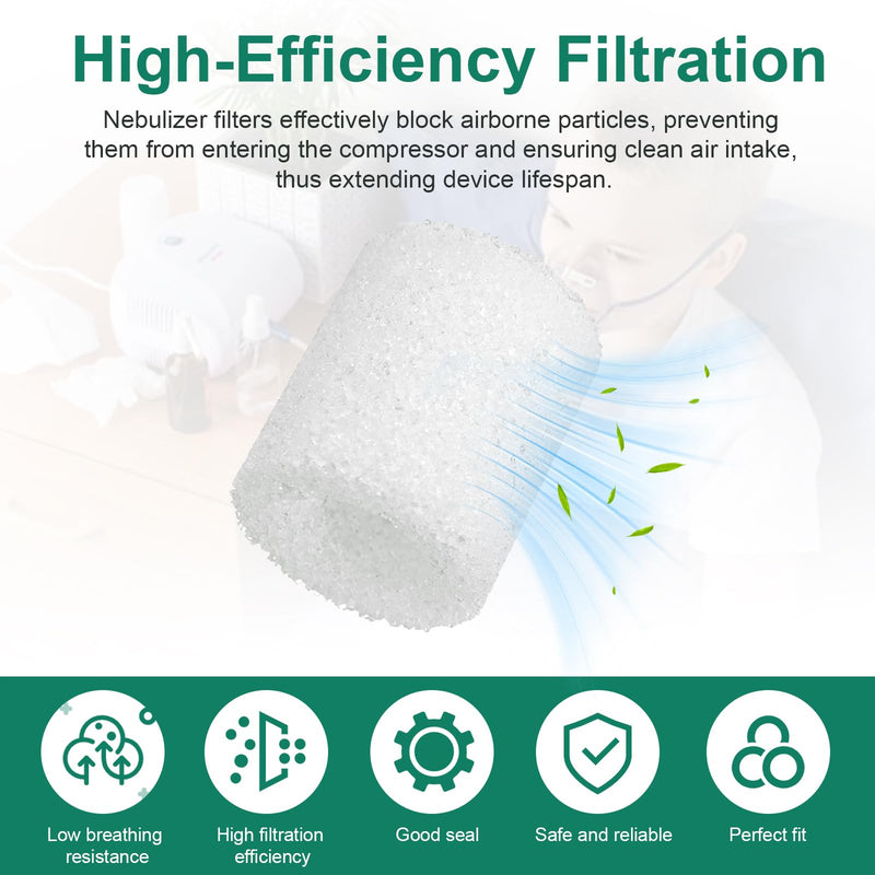 Nebulizer Filter Compatible with PARI Vios Nebulizer Compressors, Ultra II, Trek, Trek S, Nebulizer Compressor Air Filter (6 Pieces) - BeesActive Australia