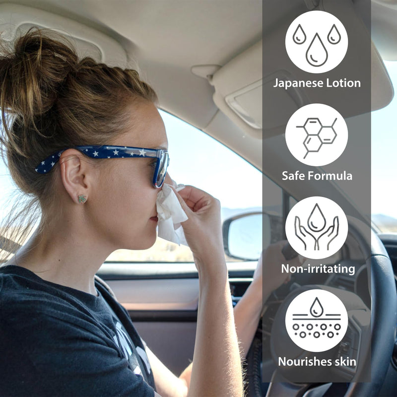 Car Tissues with Lotion, 4 Packs Car Tissue Cylinder, Round Tissues Holder for Car, Perfect Fit for Car Cup Holder, Facial Tissues Tube Box, Travel Tissues Packs - BeesActive Australia