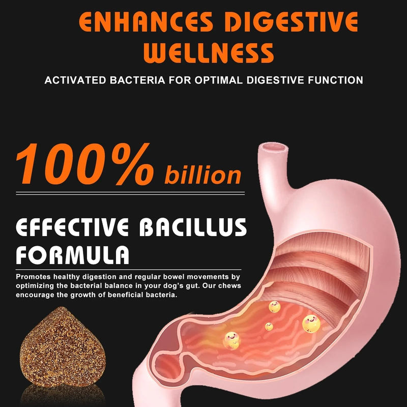 Daily Probiotics for Dogs - 120 Beef Flavored Soft Chews with Natural Pumpkin Powder for Healthy Gut & Sensitive Tummy. Reduces Scooting, Loose Stools, Smelly, Itchy Ears for Small, Medium, Large Dogs