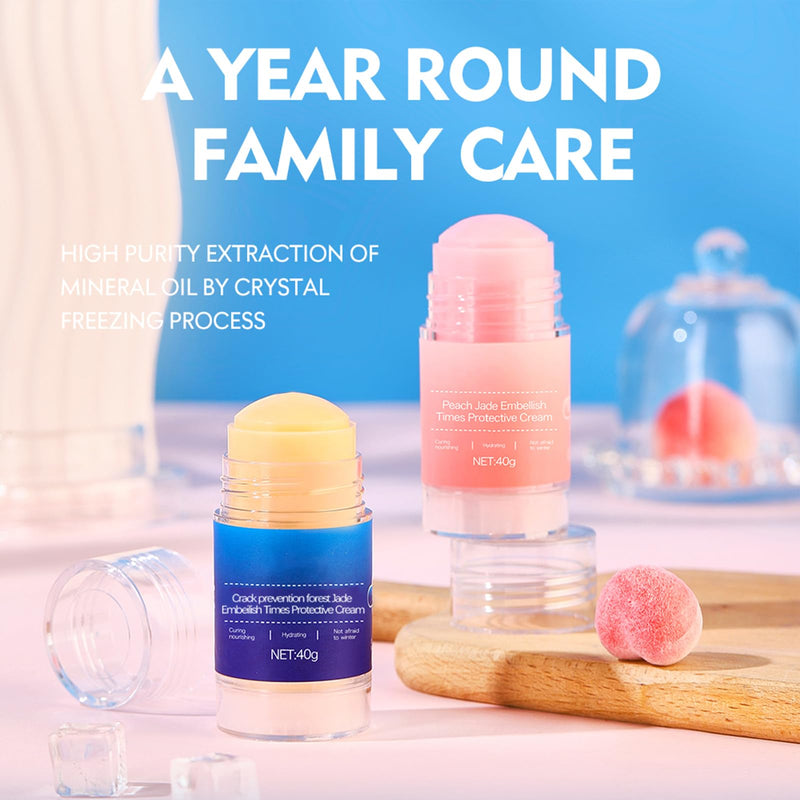 Feet Cracking Prevention Stick,Anti-Cracking Foot & Hand Cream Moisturizer for Dry Cracked Heel Feet, Knee, Elbow, Foot Balm Stick for Callus Remover & Dead Skin Softener (Pink+Blue)