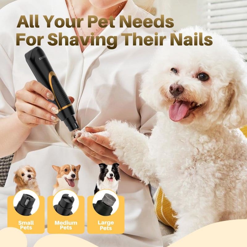 Small Dog Grooming Kit, 4 in 1 Electric Cordless Dog Paw Trimmer with Nail Grinder, Low Noise Dog Nail Trimmers, IPX7 Waterproof Small Dog Grooming Clippers for Paws, Ears, Face, Hip Hairl C-black - BeesActive Australia
