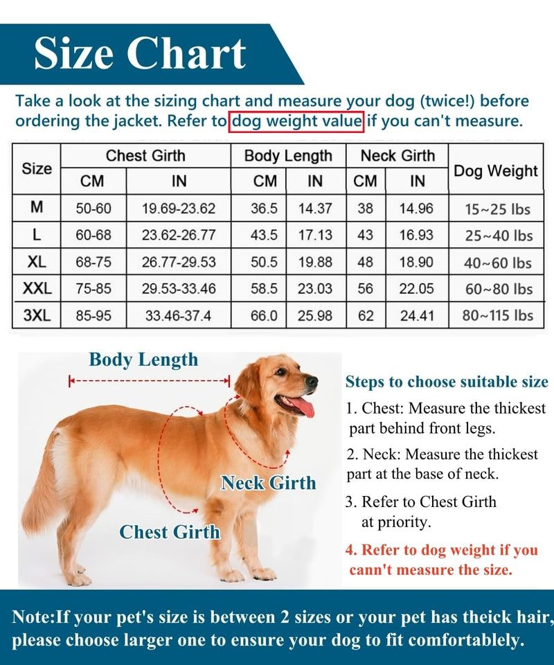 Warm Dog Coat Waterproof Dog Jacket Reflective Dog Winter Coat with Leash Hole, Adjustable Cold Weather Dog Clothes Dog Snowsuit Dog Coats for Small Medium Large Dogs XL(Neck:18.9", Chest:26.8"-29.5", Back:21.2") Navy - BeesActive Australia