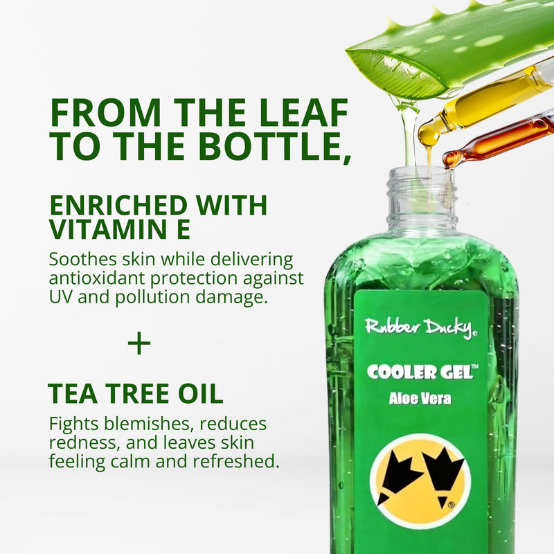 Rubber Ducky Cooler Gel - Sunburn Relief |Soothing Aloe Vera Gel | Fast Absorbing Aloe Gel With Vitamin E & Tea Tree Oil | Vegan | After Sun Care | 10z 10 Ounce (Pack of 1)