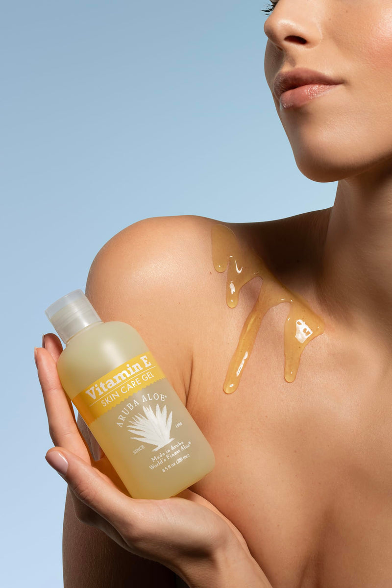 Aruba Aloe Vitamin E Skin Care Gel, Oil-Free Moisturizing Gel for Face & Body, 8.5 oz