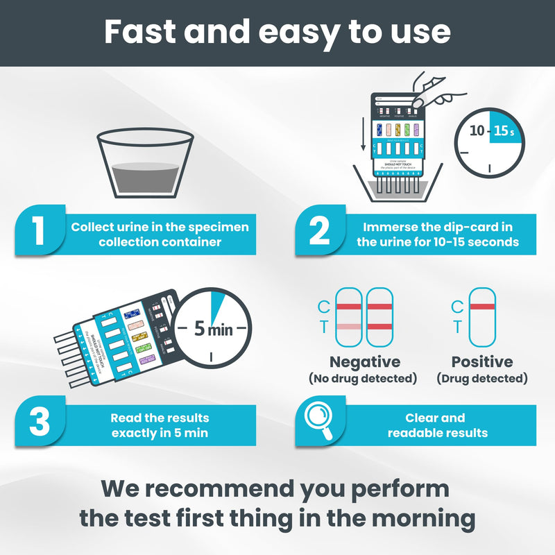 Exploro 5 Panel Drug Test Kit – At Home Urine Drug Test for THC, Cocaine, Opiates, Amphetamines & Benzodiazepines – Rapid & Accurate & Easy At Home Drug Testing Strips (Pack of 3) 3 Count (Pack of 1)