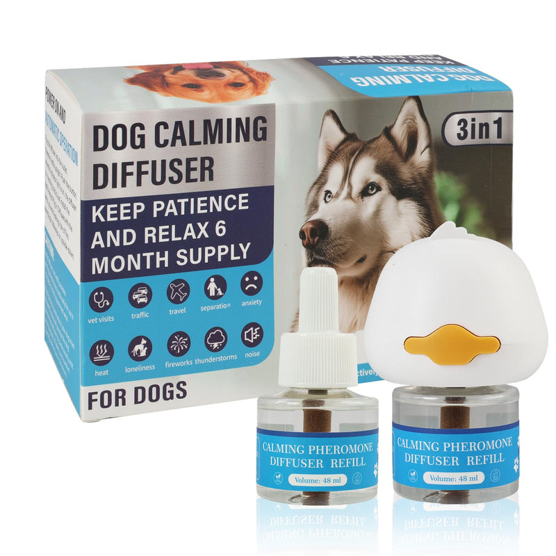 sofun Dog Calming Plug In Diffuser Kit - 1 Diffuser + 2 Refills, 60 Days Dog Anxiety Relief Pet Calming Plug In for Separation Stress & Loud Noises