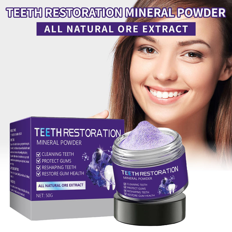 Teeth Restoration Mineral Powder - Restoration Mineral Tooth Powder Toothpaste, in Strengthening Teeth and Gums, Protect Gums and Freshen Breath, for Coffee, Tea and Tobacco Stains-50g 1.76 Ounce (Pack of 1)