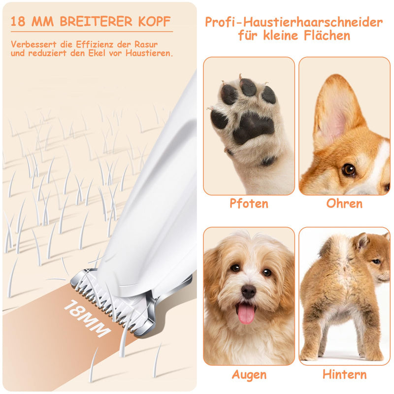 Pet hair trimmer with LED light, rechargeable paw trimmer for dogs, cats, extra quiet, wireless dog paw trimmer, small area pet razor for paws, eyes, ears, face, body - BeesActive Australia