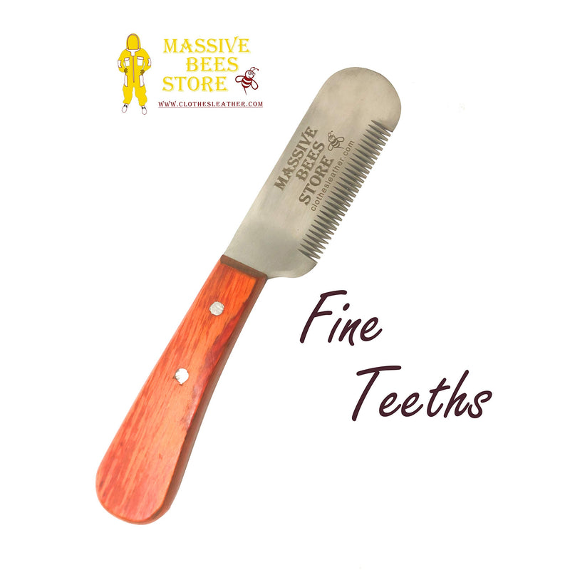 Dog Grooming Coat Stripping Knife Stripper Trimmer Tool Wooded Handle tripping Knives Set of 6 in Stainless Steel non slip tool for grooming dogs (Orange) Orange - BeesActive Australia