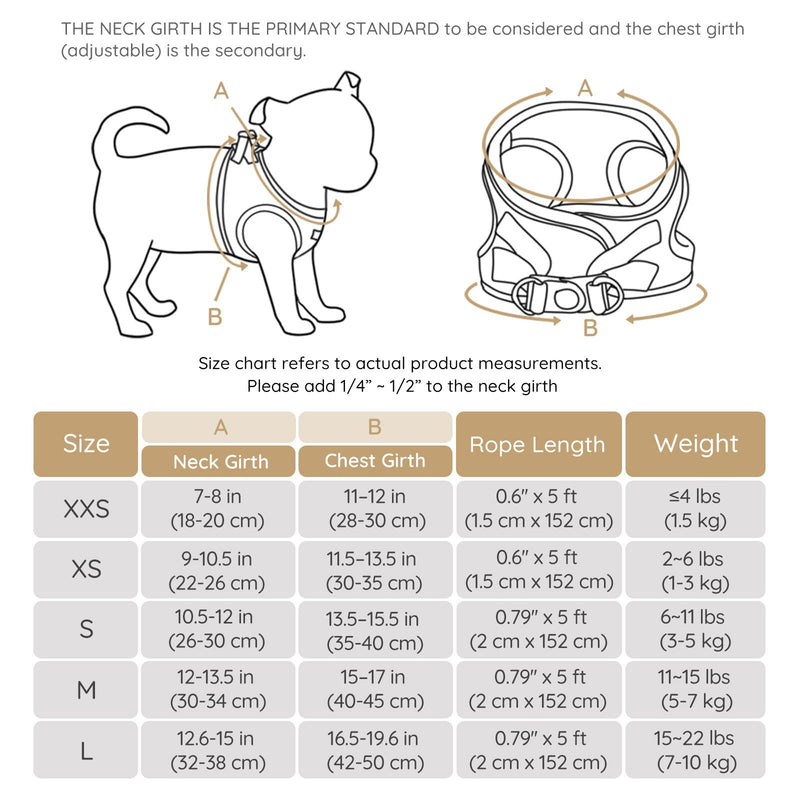 BELLA & PAL Dog Harness Small Dogs with Leash, Step-in Harness Made of Air Mesh, Anti-Pull Reflective Breathable Chest Harness, Puppy Harness for Small Dogs, Cat Harness, Khaki, S S (35-40cm Chest Circumference) - BeesActive Australia