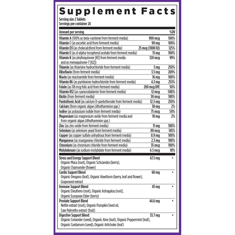 New Chapter Men's Advanced Multivitamin Formula, 72 Count | Fermented Essential Nutrients with Selenium and B Vitamins for Stress, Brain, Immune, Heart, and Energy Support 72 Count (Pack of 1)