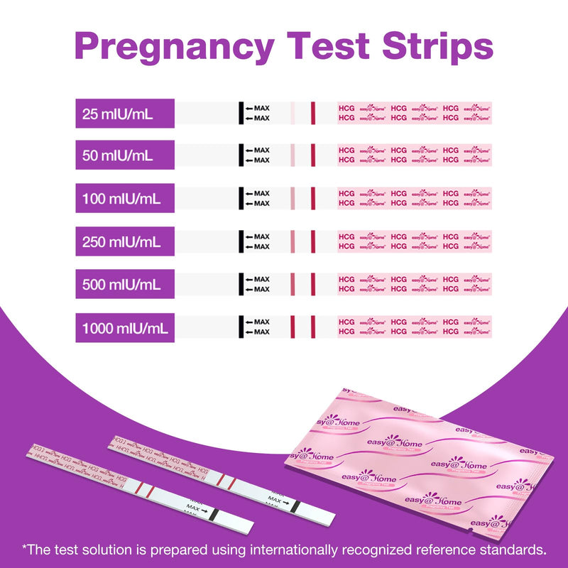 Easy@Home 40 Pregnancy Test Strips with 40 Urine Cups: Accurate Early Detection - Sensitive & Fast Clear Results - Designed for Women Trying to Conceive | 40 hCG Pregnancy Strips+ Urine Cups 40 Count (Pack of 1) - BeesActive Australia