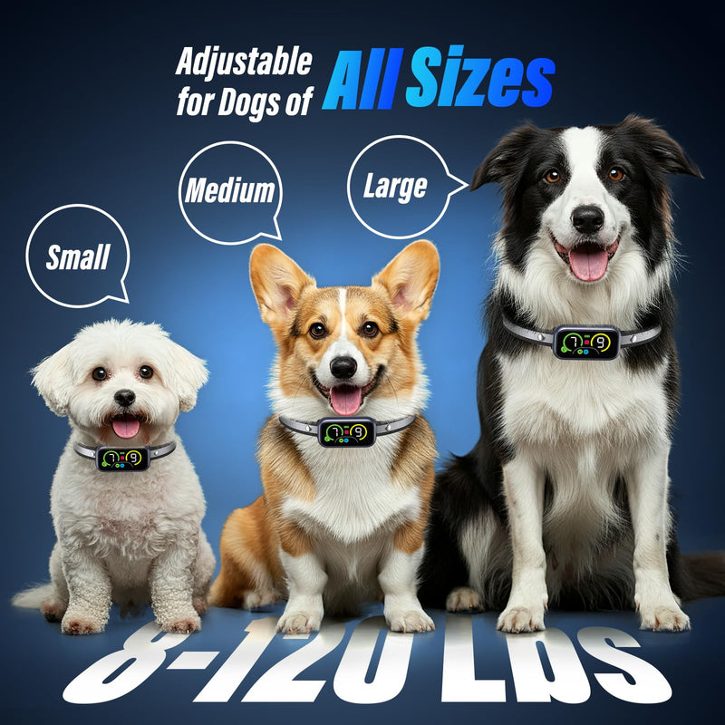 Bark Collar, Dog Bark Collar for Large Medium Small Dogs, Smart Barking Collar, Effective Anti Bark Collars for Dogs, Automatic Bark Collar Adjustable Beep Vibration Modes & 7 Sensitivity Black - BeesActive Australia