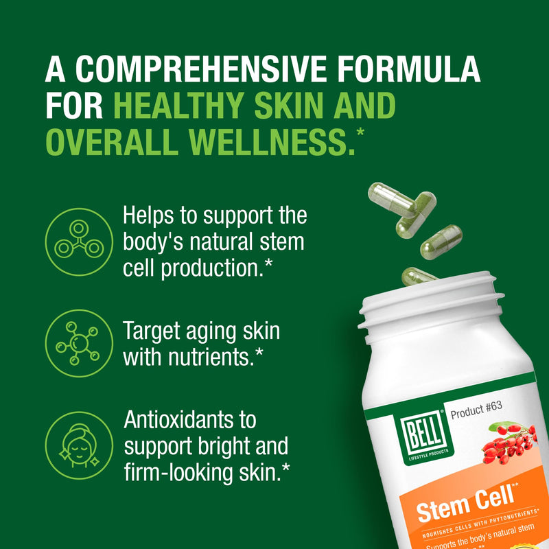 Bell Stem Cell Supplement, Cellular Renewal & Antioxidant, 2-Pack 120 Ct 60 Count (Pack of 2)